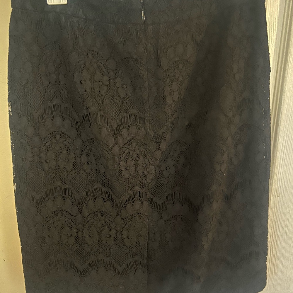 NWT J Crew Elegant Lace Black Pencil Skirt - Picture 7 of 8